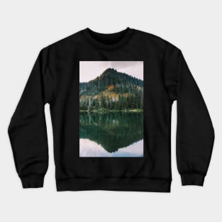 Mountain lake reflection at Lake 22 in Granite Falls,Washington Crewneck Sweatshirt